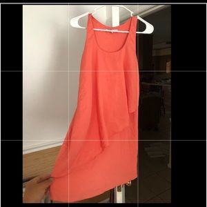 Salmon/Pink clown shift dress with accent zipper S